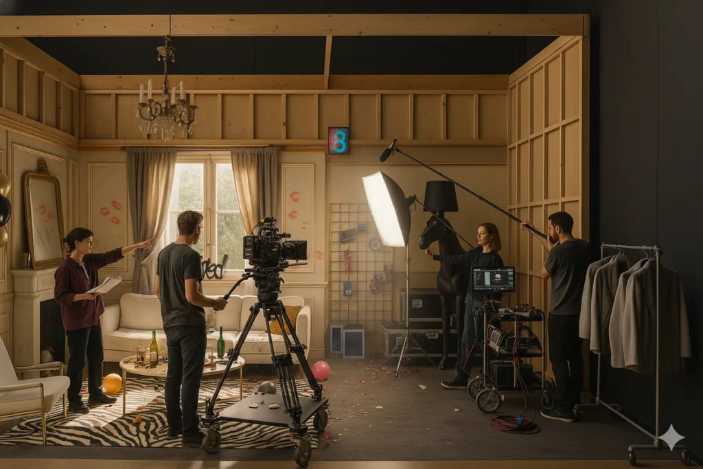 Décor immersif KONEO de type appartement parisien, espace de tournage professionnel pour films, publicités et shootings créatifs.